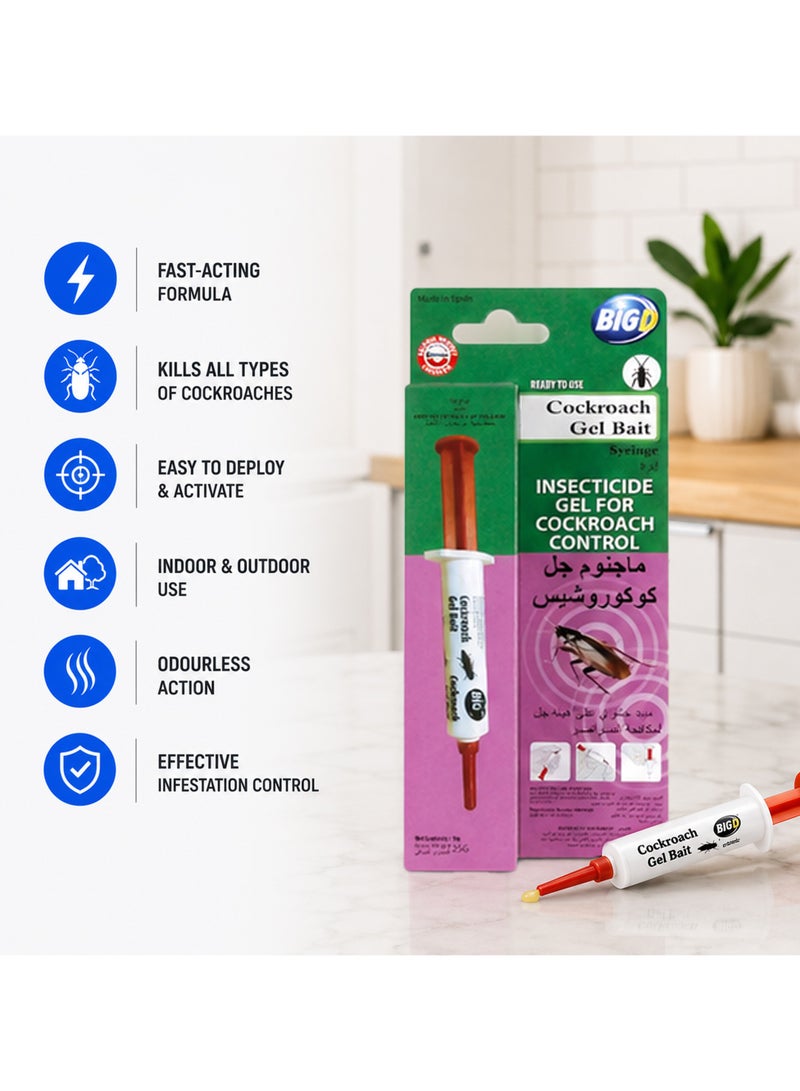 Big D Extreme Cockroach Gel Syringe 25g – Pack of 3 | Odorless Roach Killer Gel for Fast & Effective Colony Elimination - Image 3