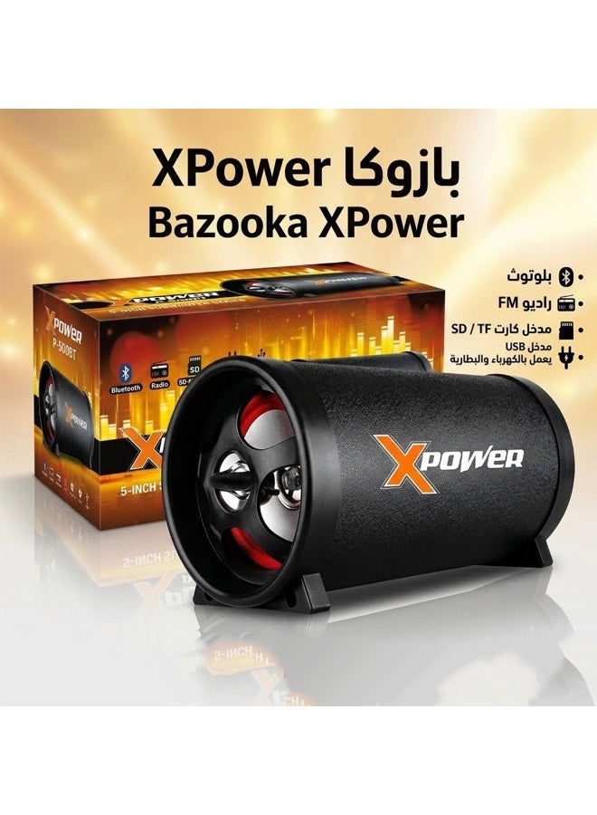 Xpower P-500BT Portable Bluetooth Speaker – 5 Inch – USB – Remote Control – Powerful Bass – Black - Image 3
