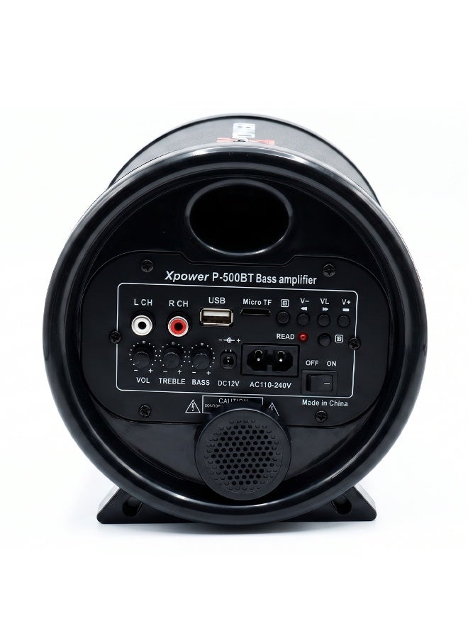 Xpower P-500BT Portable Bluetooth Speaker – 5 Inch – USB – Remote Control – Powerful Bass – Black - Image 4