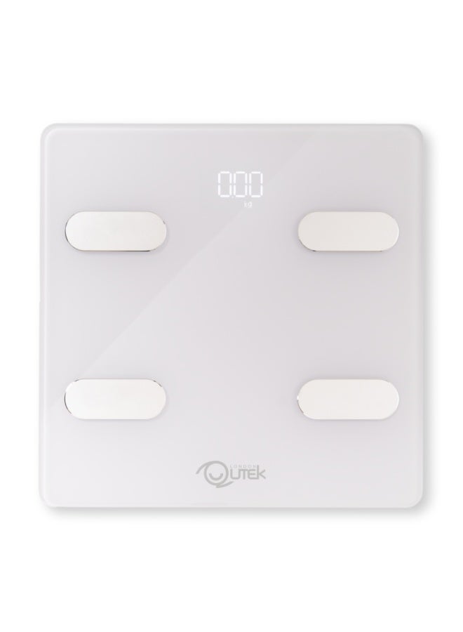 QUTEK Qutek STEPS Smart Body Composition Scale, Bluetooth Digital Scale with App Sync, Dual BIA Technology, Multi-User Recognition, White - Image 1