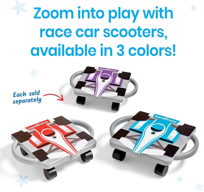 hand2mind hand2mind Red Speedway Racer Scooter Board Floor Scooter Board Gross Motor Toys Kids Exercise  Physical Education Equipment Playground Toys Indoor Active Play Toddler Outdoor Activities - Image 3