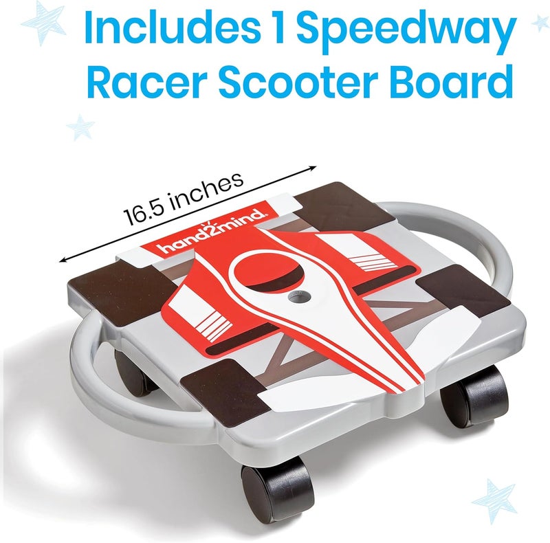 hand2mind hand2mind Red Speedway Racer Scooter Board Floor Scooter Board Gross Motor Toys Kids Exercise  Physical Education Equipment Playground Toys Indoor Active Play Toddler Outdoor Activities - Image 2