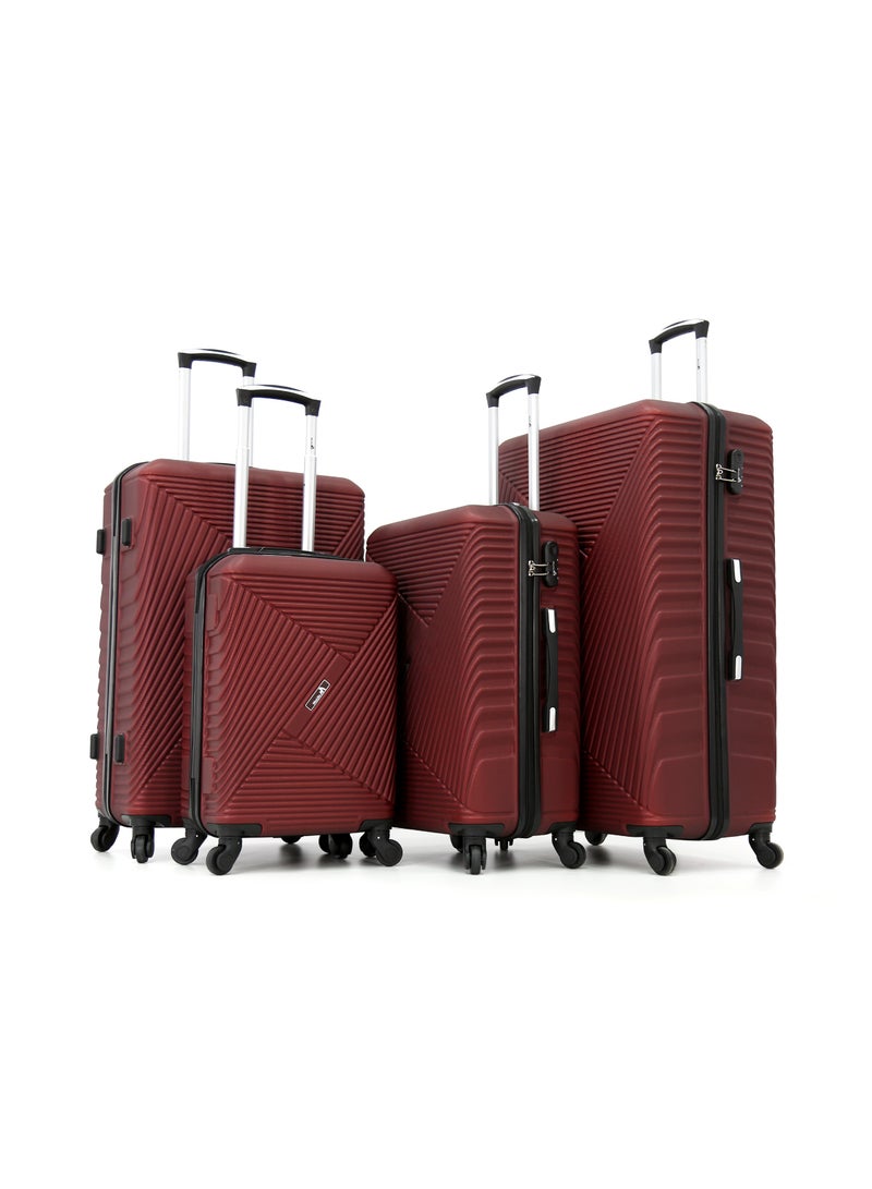 Melife Hardside Luggage Trolley Bag 3-Piece set,Maroon (S-20",M-24",L-28" ) - Image 1