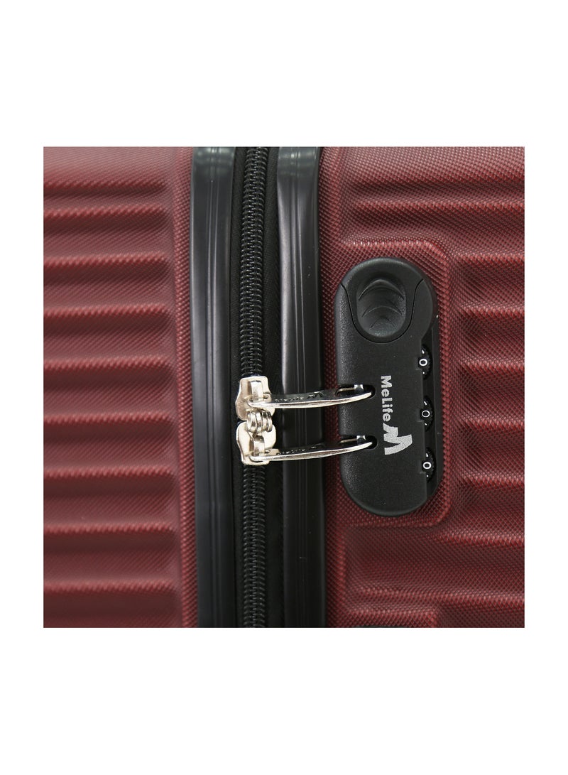 Melife Hardside Luggage Trolley Bag 3-Piece set,Maroon (S-20",M-24",L-28" ) - Image 4
