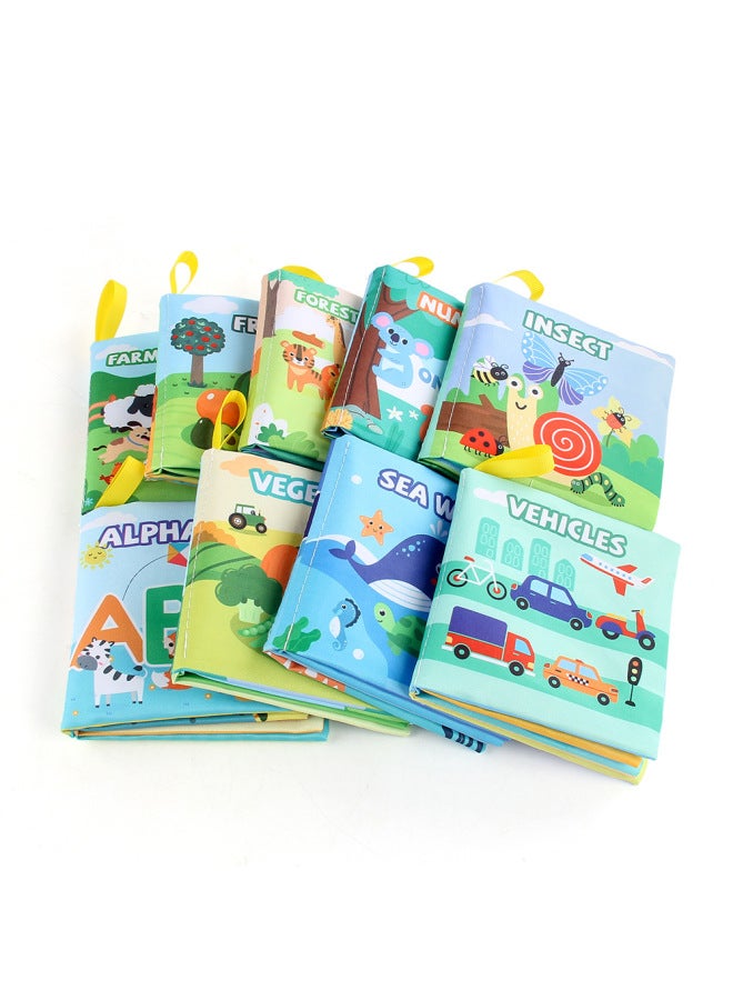 Baby Early Education Cloth Book Fruit Traffic Insect Animal Variety With Ringing Paper Three-dimensional Animal Tail Cloth Book-Color:2962-8 Fruit Cloth Book 23g  - Image 4