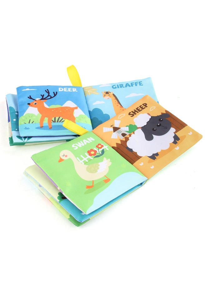 Baby Early Education Cloth Book Fruit Traffic Insect Animal Variety With Ringing Paper Three-dimensional Animal Tail Cloth Book-Color:2962-8 Fruit Cloth Book 23g  - Image 5