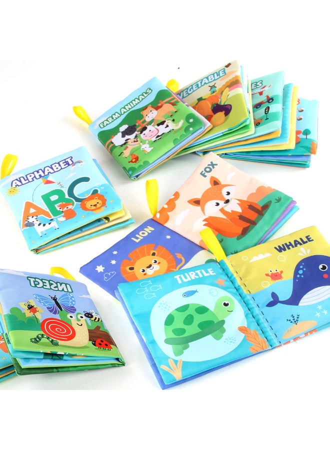 Baby Early Education Cloth Book Fruit Traffic Insect Animal Variety With Ringing Paper Three-dimensional Animal Tail Cloth Book-Color:2962-8 Fruit Cloth Book 23g  - Image 3