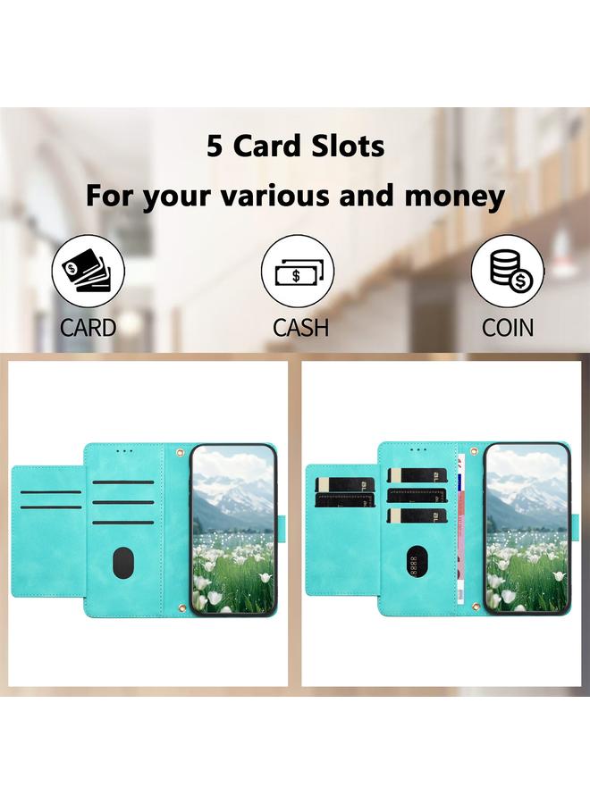 The Bros Phone Case For Google Pixel 9 / 9 Pro Tulips Embossed Leather Phone Phone Case with Lanyard - Image 4