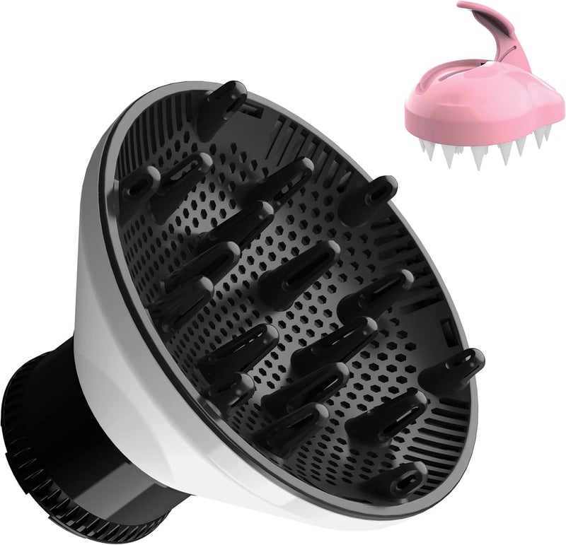 SZYCKJGS Universal Hair Diffuser Adjustable Hair Dryer Attachment to Fit Nozzles from 1¹¹⁄₁₆ to 2¼ inches for Curly and Natural Wavy Hair (White) - Image 1