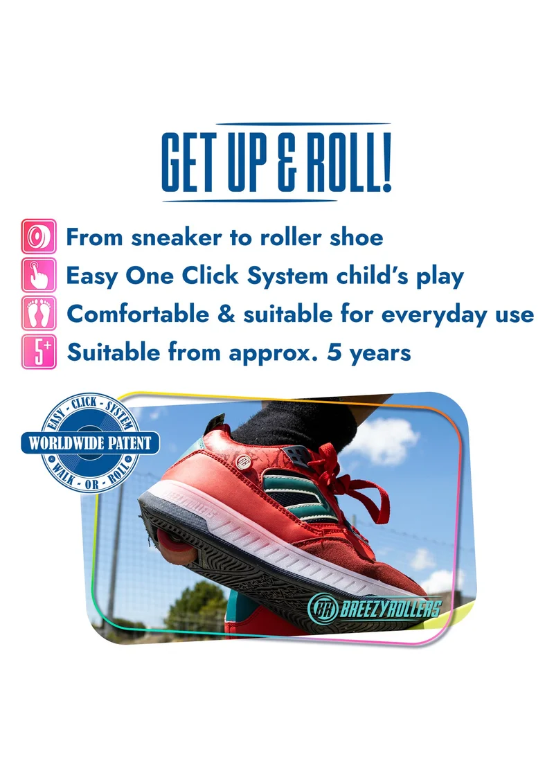 BREEZYROLLERS BREEZY ROLLERS shoes with wheels for children, Roller skates sneakers kids, From children's street shoes to roller skates in a few seconds, Patented click system, Trainers with wheels for girls & boys