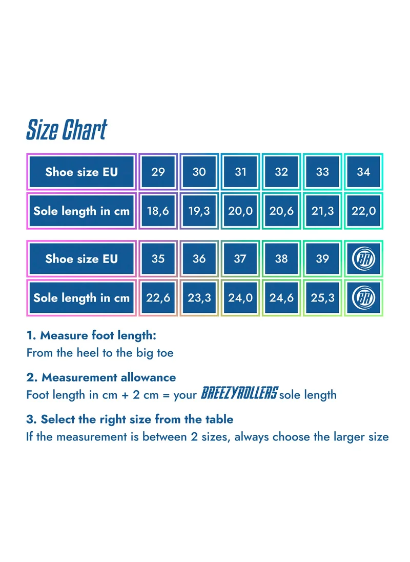 BREEZYROLLERS BREEZY ROLLERS shoes with wheels for children, Roller skates sneakers kids, From children's street shoes to roller skates in a few seconds, Patented click system, Trainers with wheels for girls & boys