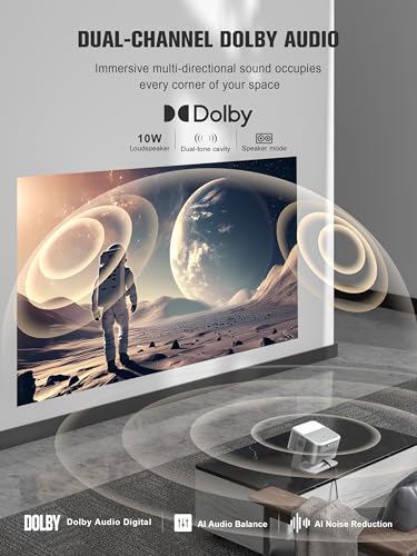 VOPLLS 【Official Licensed Google TV】4K Smart Projector with WiFi and Bluetooth, VOPLLS Outdoor Projectors with Dolby/Auto Focus, Portable Movie Phone Wireless Gaming Wifi Proyector for Bedroom/Home/Celling - Image 4