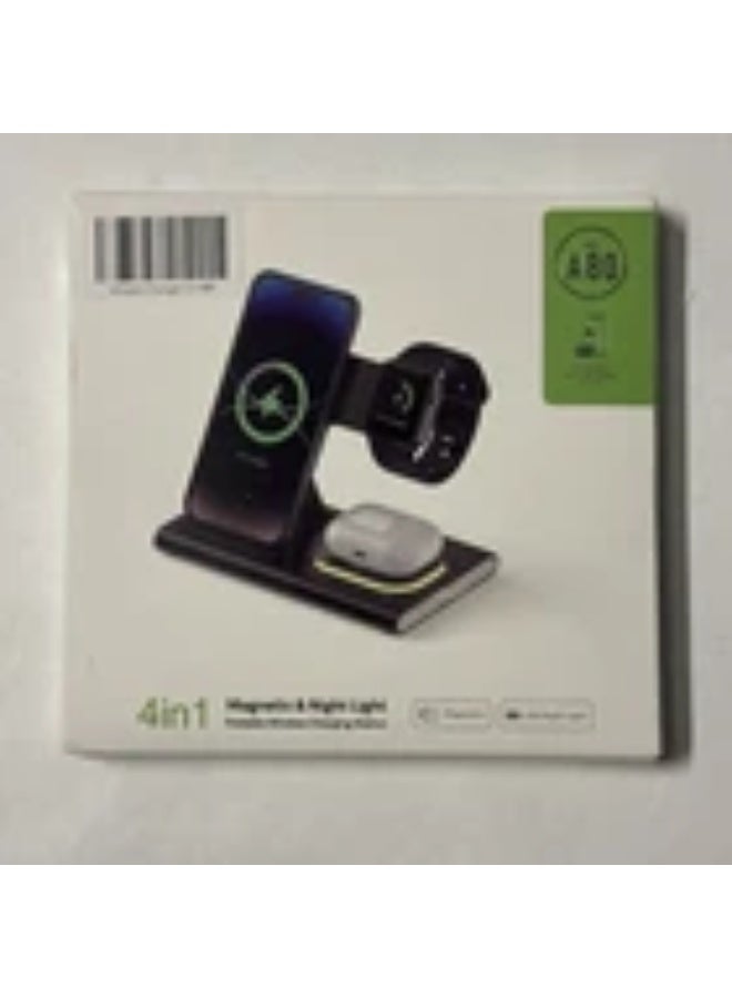 ABQ 4 in 1 Wireless Charger with Night Light, Black - Image 2