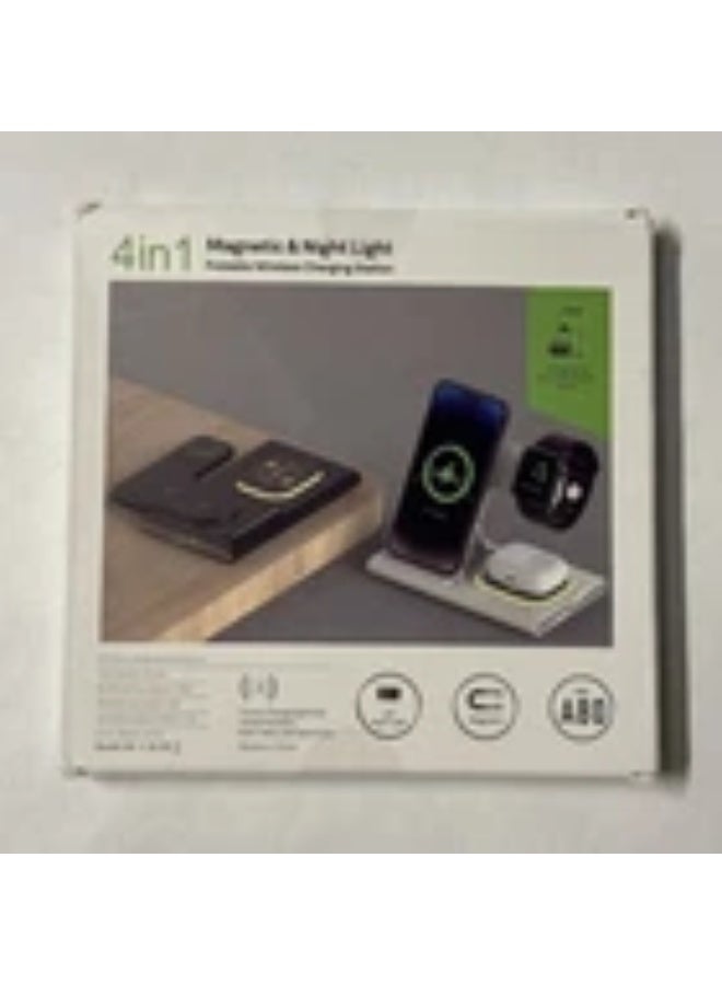 ABQ 4 in 1 Wireless Charger with Night Light, Black - Image 1