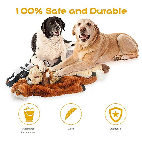 FIREOR Dog Squeak Toys, No Stuffing Plush Dogs Chew Toy Bundle for Small Medium Large Breed Chewer Tough Durable Squeaky Pet Fetch Puppy Teething Chewing Interactive to Keep Them Busy Best Birthday Gift - Image 3