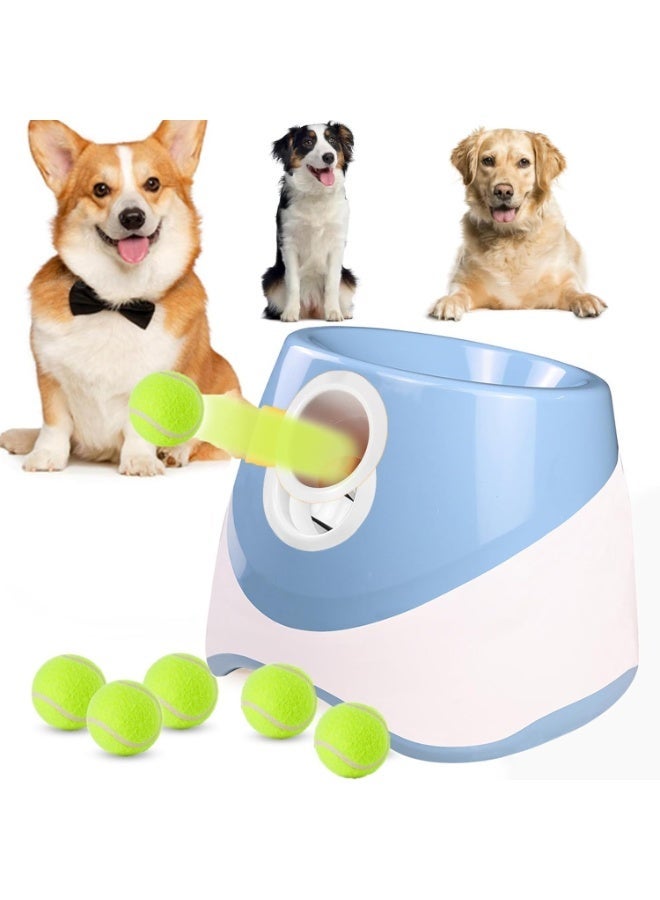YOUWE7 Automatic Ball Thrower for Dogs, Dog Ball Thrower Launcher with 10-30 Ft Distance, Rechargeable Automatic Dog Ball Launcher - Included6pcs 2" Balls, for Dogs Indoor Outdoor (Blue) - Image 1