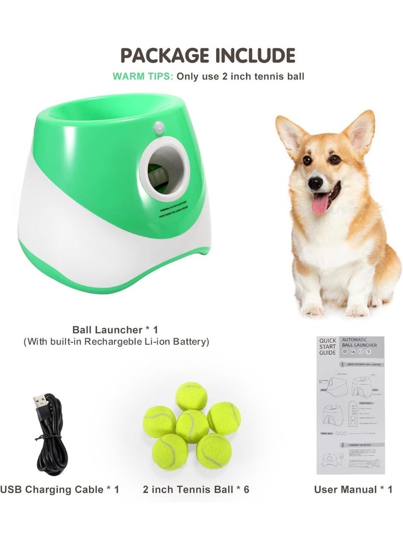 YOUWE7 Automatic Ball Thrower for Dogs, Dog Ball Thrower Launcher with 10-30 Ft Distance, Rechargeable Automatic Dog Ball Launcher - Included6pcs 2" Balls, for Dogs Indoor Outdoor (Blue) - Image 2