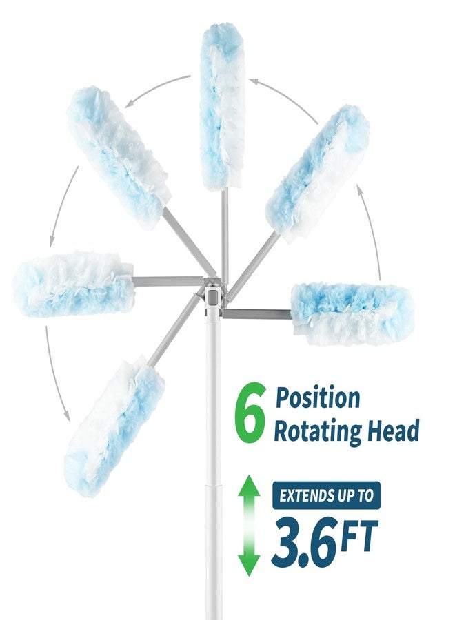 oshang Duster Heavy Duty 3.6 ft Extended Handle Dusting Kit - Multi-Surface Cleaning | Home, Office, Furniture, Ceiling Fan | Powerful Dust Removal | Feather Dusters (1 Duster + 12 Refills) - Image 2