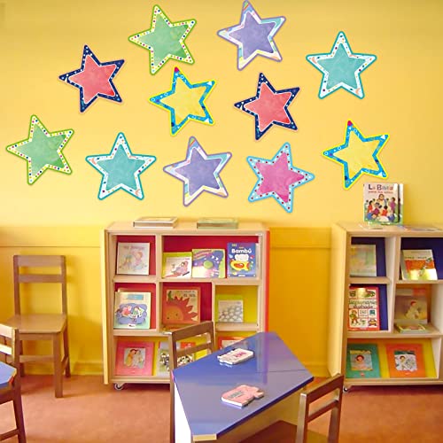 Fancy Land Jumbo Star Cutouts Bulletin Board Large Paper Star Die-Cuts Star Classroom Decorations for Back to School DIY Craft Supplies 12Pcs - Image 5