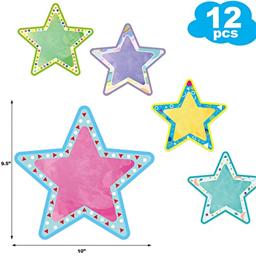 Fancy Land Jumbo Star Cutouts Bulletin Board Large Paper Star Die-Cuts Star Classroom Decorations for Back to School DIY Craft Supplies 12Pcs - Image 3