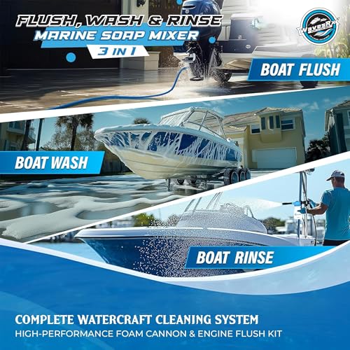 WAVESRX Boat & PWC Soap & Engine Flush Mixer Bundle – Wash Spray for Pressure Washer Accessories, Garden Hose & Jetski Cleaning Kits | Dual-Use Foamer Spray Gun | Jet Ski & Boat Cleaning Supplies - Image 2