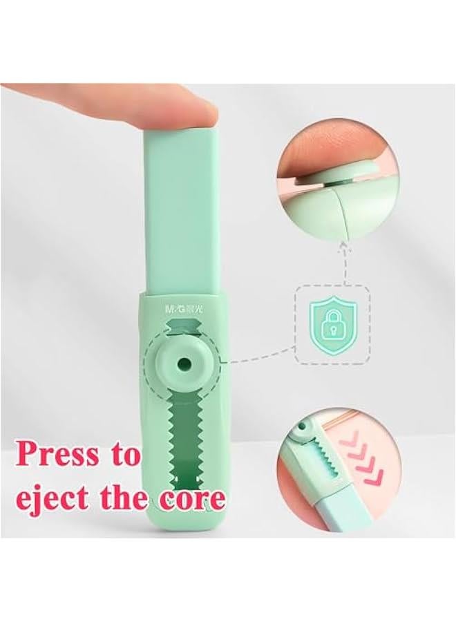 Arabest Rubber Erasers Sliding Retractable Soft Large Pencil Eraser, Plastic Sleeve Refill for Students Kids Home Office (Green)  - Image 4