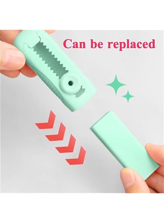 Arabest Rubber Erasers Sliding Retractable Soft Large Pencil Eraser, Plastic Sleeve Refill for Students Kids Home Office (Green)  - Image 5