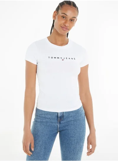 TOMMY JEANS Crew Neck Logo Printed T-Shirt