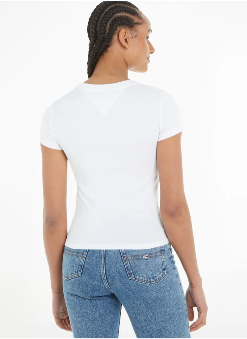 TOMMY JEANS Crew Neck Logo Printed T-Shirt