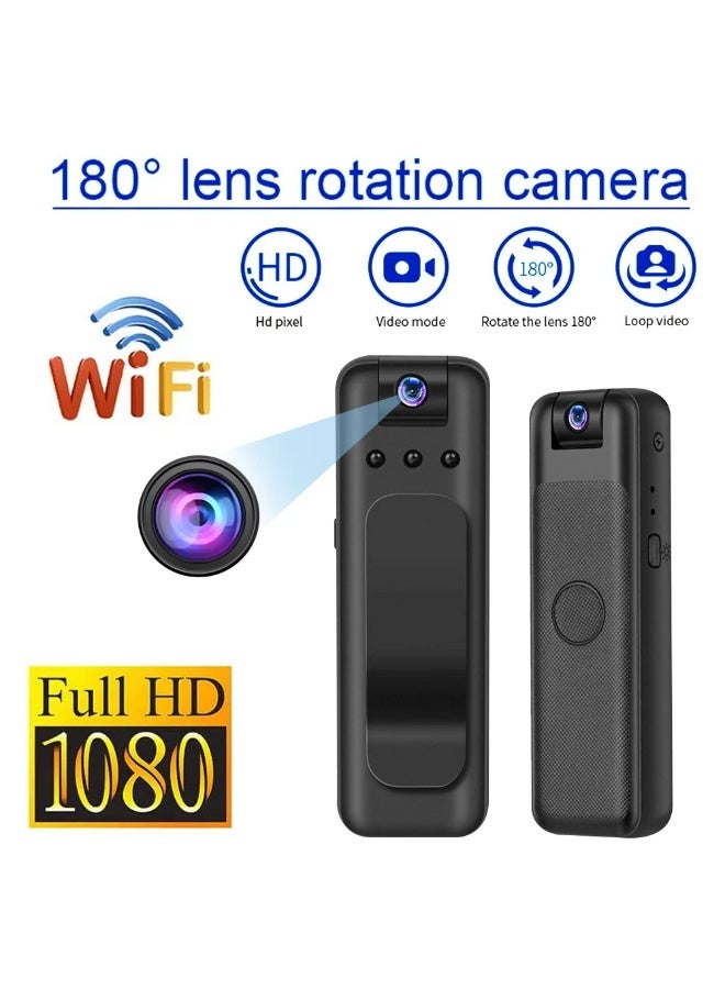 ZC-M8 Mini Body Camera 1080P HD WiFi Wireless Security Cam with 180° Rotatable Lens, Night Vision & Magnetic Back Clip - Portable Wearable Video Recorder - Image 3