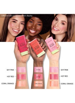 Mysense Multi Use Makeup Blush Stick Cream Blush Stick For Cheeks Eyes Lips Tint Solid Moisturizer Stick Face Blush Makeup Natural Matte Finish Waterproof Long Lasting 02 Hot Red  - Image 5