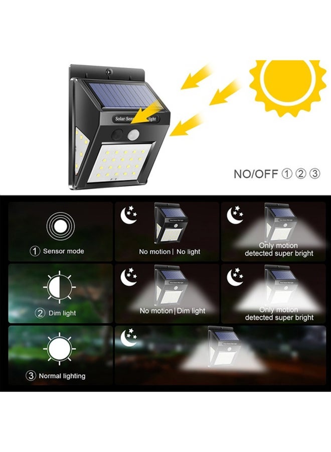 2-Piece 40 LED PIR Motion Sensor Outdoor Waterproof Energy Saving Solar Panel Wall Light Black 12.3x9.5x4.8cm  - Image 4