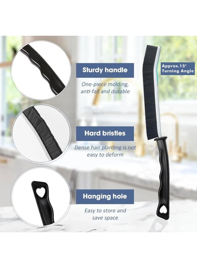 هابي هوم 2قطعه فرشاة تنظيف متعددة الاستخدامات لتنظيف الفواصل والزوايا والأحواض والجدران والأرضيات والمرحاض وحوض الاستحمام والنوافذ والأرائك، مصنوعة من بلاستيك وفولاذ عالي الجودة، بمقبض مريح مضاد للانزلاق وفرش مزدوجة لتنظيف عميق دون خدش الأسطح - Image 3