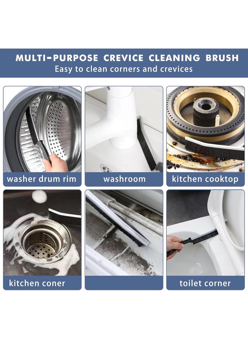 هابي هوم 2قطعه فرشاة تنظيف متعددة الاستخدامات لتنظيف الفواصل والزوايا والأحواض والجدران والأرضيات والمرحاض وحوض الاستحمام والنوافذ والأرائك، مصنوعة من بلاستيك وفولاذ عالي الجودة، بمقبض مريح مضاد للانزلاق وفرش مزدوجة لتنظيف عميق دون خدش الأسطح - Image 4