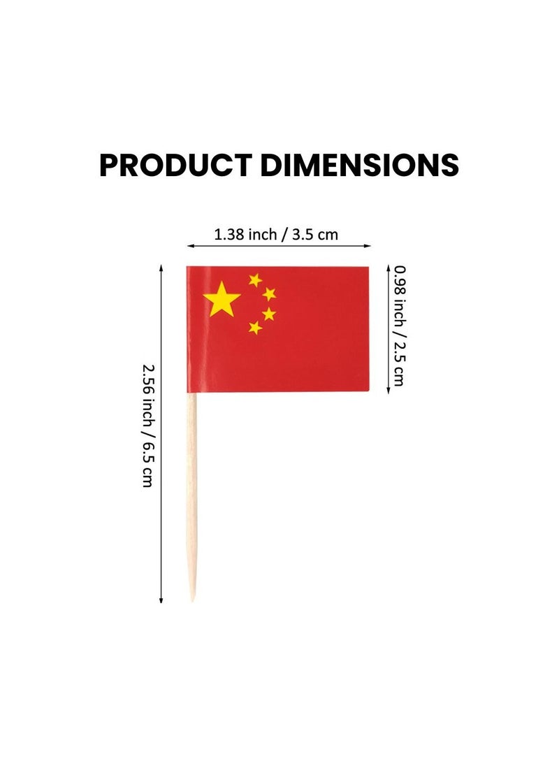 أغطية كب كيك صينية للزينة - أغطية كب كيك مسواك - مثالية للاحتفالات والحفلات والمناسبات - أعلام صغيرة لتزيين الكعك والكعك والحلويات - Image 4