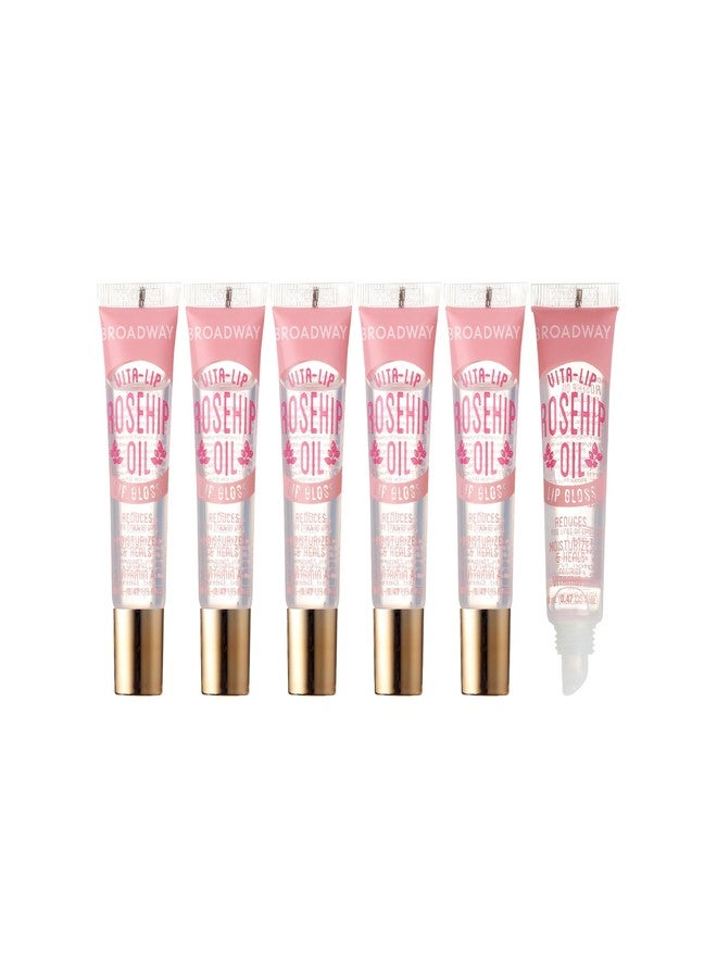 Ruby Kisses Broadway Vita-Lip Clear Lip Gloss (Rosehip Oil 6 Pack), Ultra-Hydrating & Soothing Formula with Vitamin Oils, High-Shine Non-Sticky Finish, Healing Glossy Lip Balm With Vitamin A - Image 1