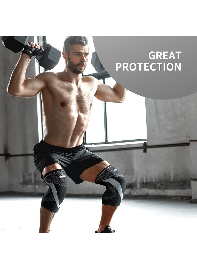 PROIRON دعامة الركبة PROIRON، كم ضغط الركبة مع وسادة جل الرضفة ومثبتات جانبية لدعم الركبة لتمزق الغضروف، الجري، رفع الأثقال، التمارين، إصابة الرباط الصليبي الأمامي، التهاب المفاصل، تخفيف آلام المفاصل【عبوة من 2】 - Image 5