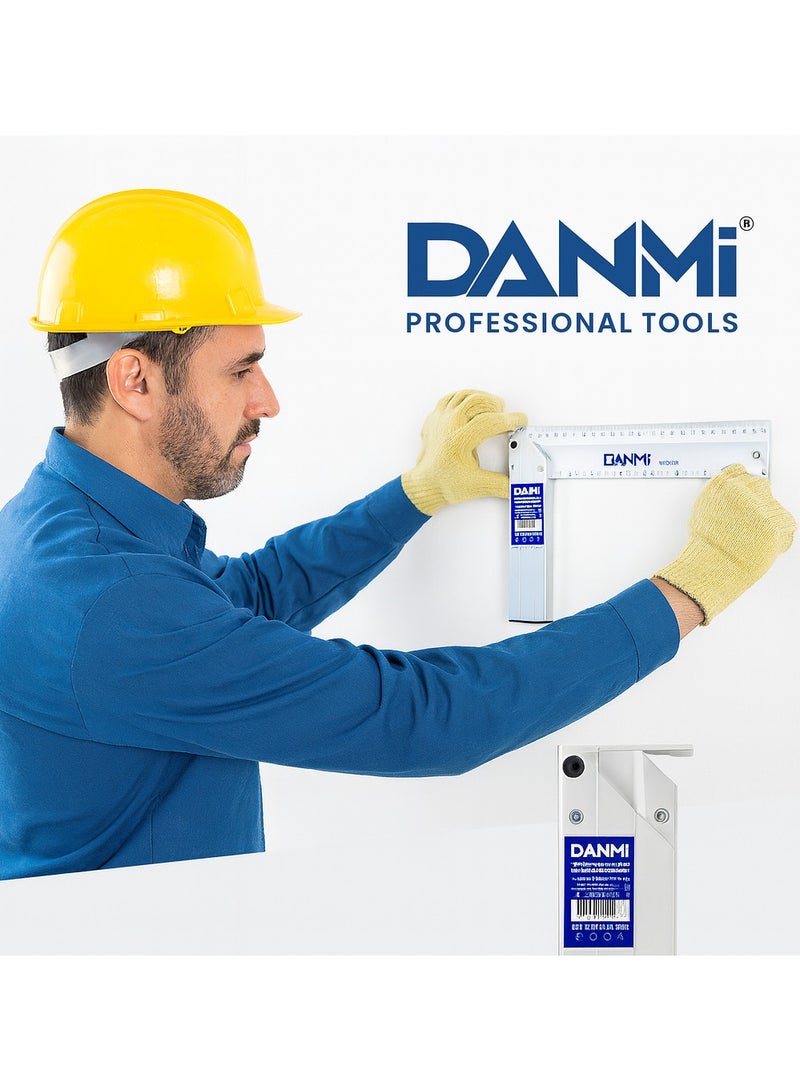 DANMI Aluminum Alloy Angle Square with Bubble Level – Dual Scale mm/cm & inch – 25 cm Blade – Model 182625 - Image 4