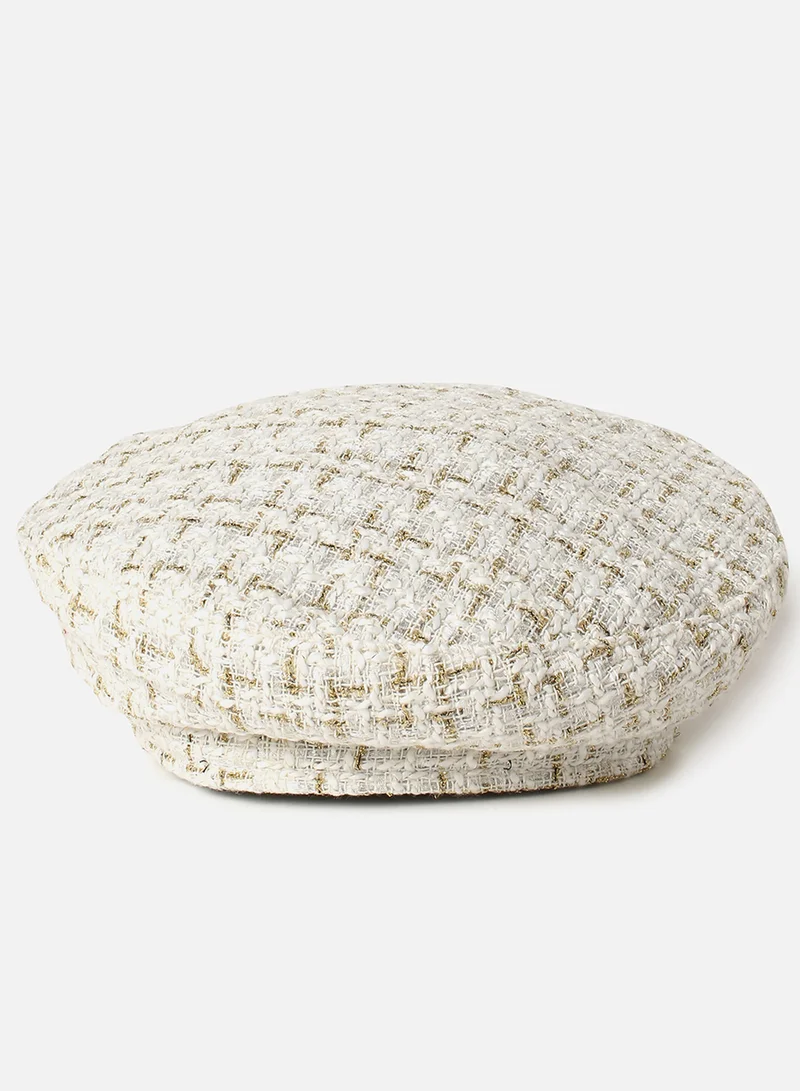 Haute Sauce Stylish White Textured Hat