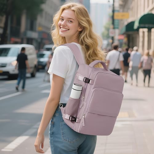 Sinaliy Travel laptop Backpack for Women, Personal Item Size Flight Approved, 16 Inch Laptop Bag with Multi-Pockets, College Computer Bag, Waterproof Carry On Backpack Casual Daypack Backpack - Image 2