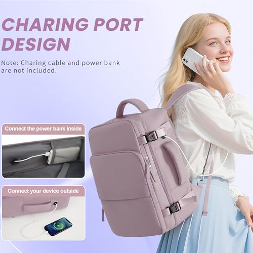 Sinaliy Travel laptop Backpack for Women, Personal Item Size Flight Approved, 16 Inch Laptop Bag with Multi-Pockets, College Computer Bag, Waterproof Carry On Backpack Casual Daypack Backpack - Image 3