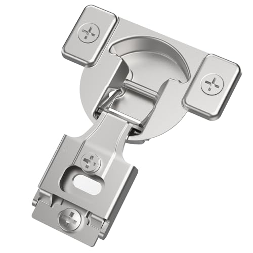Chibery Non-Slow Close Regular Hinges, 1/2" Overlay Standard Concealed Cabinet Hinges for Face Frame Door, 3D Self Closing Hidden, 105° Opening, Easy-on Dowels ＆ Self-Tapping Wooden Screws, 50 Pack - Image 1