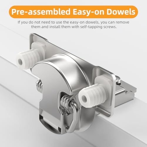 Chibery Non-Slow Close Regular Hinges, 1/2" Overlay Standard Concealed Cabinet Hinges for Face Frame Door, 3D Self Closing Hidden, 105° Opening, Easy-on Dowels ＆ Self-Tapping Wooden Screws, 50 Pack - Image 5