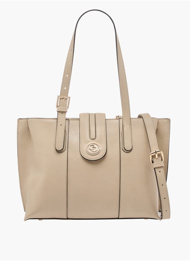 Celeste Women Solid Tote Bag with Double Handle and Zip Closure  - Image 1