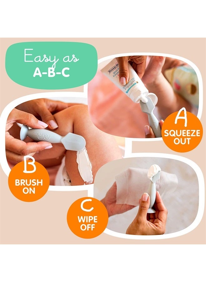 Baby Bum Brush فرشاة كريم الحفاضات من بومكو - فرشاة صغيرة لكريم الحفاضات مع حقيبة سفر، ملعقة كريم الحفاضات، ملعقة كريم الحفاضات لأسفل الطفل، جهاز تطبيق كريم الحفاضات الصغير، ملعقة أسفل الطفل، رمادي - Image 5