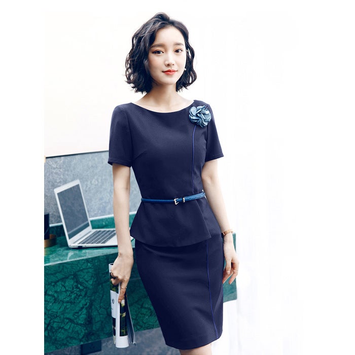 Business Wear Women'S Summer Fashion Elegant Slim-Fit Work Clothes Socialite Large Size Workwear One-Shoulder Dress - Image 1