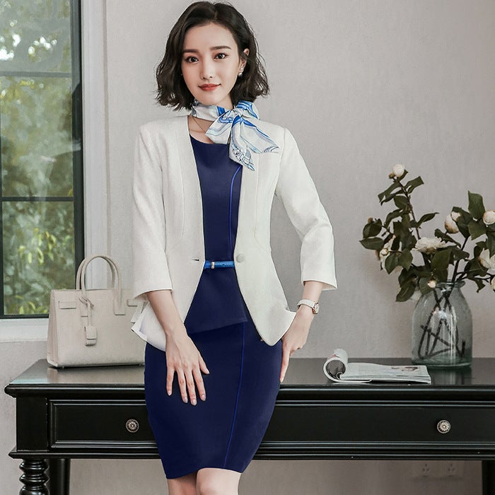 Business Wear Women'S Summer Fashion Elegant Slim-Fit Work Clothes Socialite Large Size Workwear One-Shoulder Dress - Image 2
