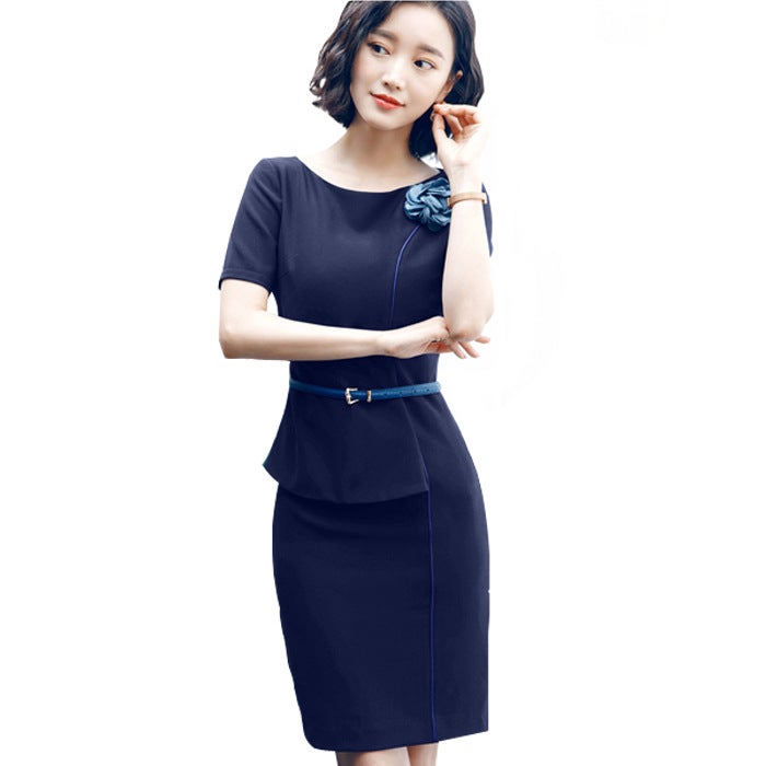 Business Wear Women'S Summer Fashion Elegant Slim-Fit Work Clothes Socialite Large Size Workwear One-Shoulder Dress - Image 4