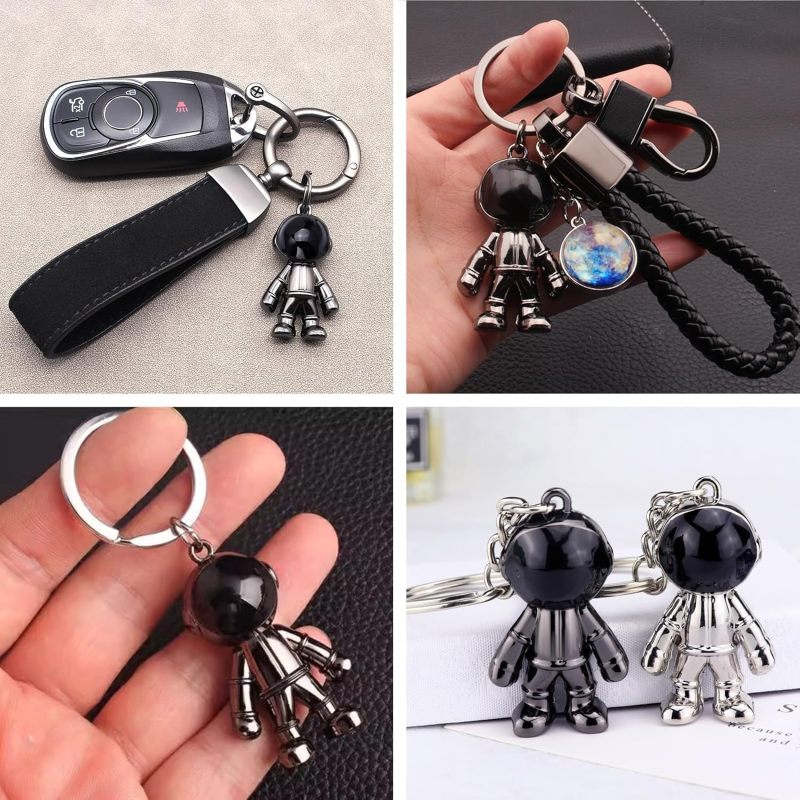 Metal Astronaut Keychain 4 X 2.5 cm 37.7 g - Corrosion Resistant Alloy Material Car Keychain for Space Enthusiasts, Car Keys, Backpacks And Bags - Image 4
