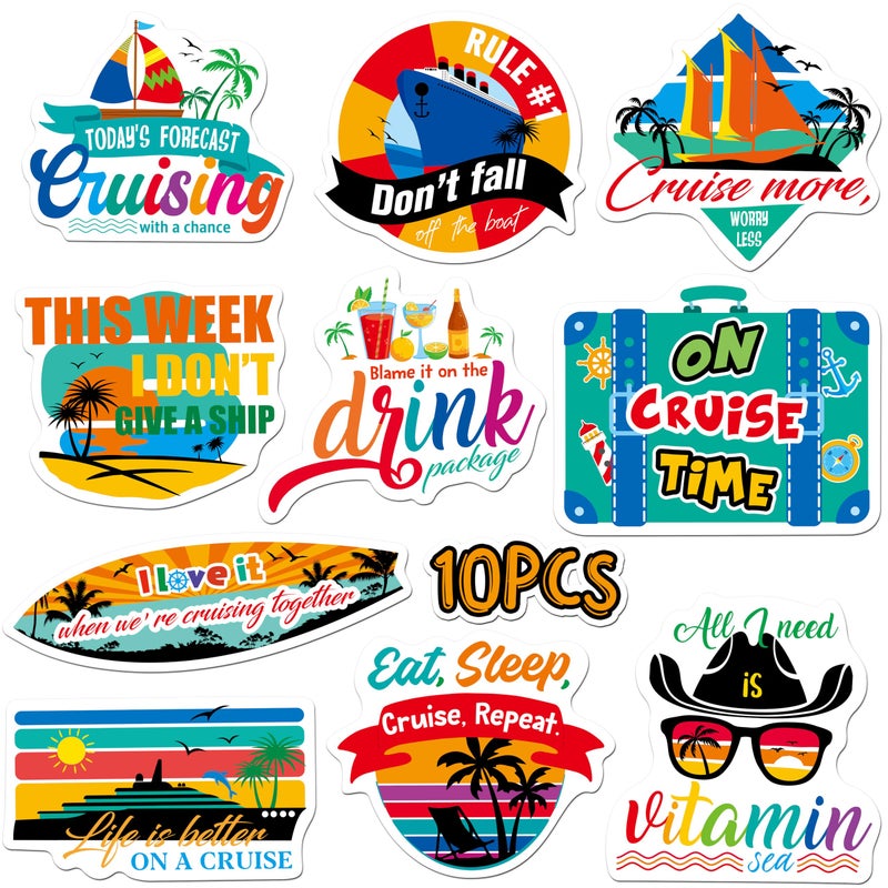 SpriteGru 10PCS Large Cruise Door Magnets, Magnetic Waterproof Navigation Boat Anchor Cruise Ship Car Decors, Decorative Refrigerator Protector Magnets for Refrigerator, Carnival Cruise Party - Image 1